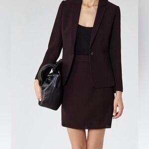 NWT REISS 100% Wool 2-Piece Camila Textured Jacket and Skirt Suit Matching Set